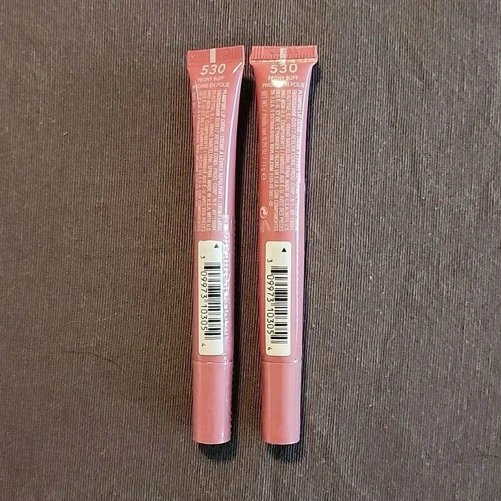 (2) Revlon Kiss Plumping Lip Creme-530 Peony Buff